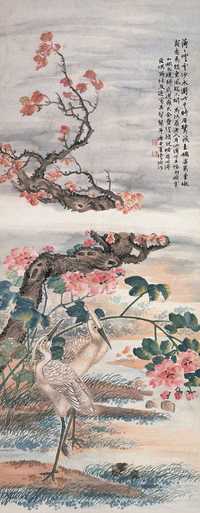 陆恢 1920年作 水滩双鹭 立轴